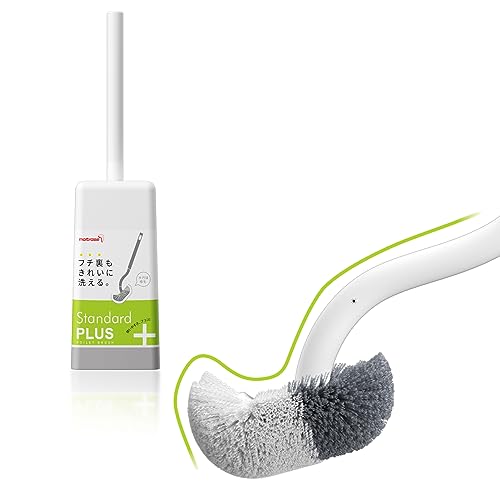 Marbarsse Bathroom Toilet Bowl Brush and Holder, Curved Design Dismount Toilet Brush for Deep Cleaning Under Rim, Best Toilet Brush Set, CompactToilet BowlCleaner Brush for Bathroom, 1 Pack - color: White-1 Pc-b