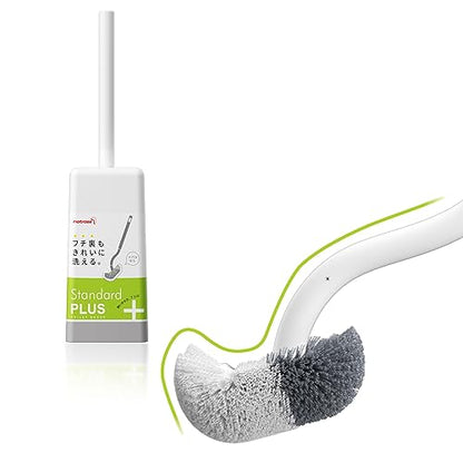 Marbarsse Bathroom Toilet Bowl Brush and Holder, Curved Design Dismount Toilet Brush for Deep Cleaning Under Rim, Best Toilet Brush Set, CompactToilet BowlCleaner Brush for Bathroom, 1 Pack - color: White-1 Pc-b