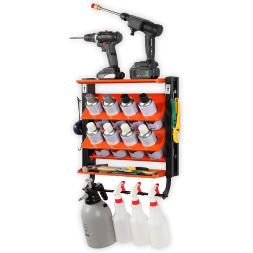 Wallmaster Spray Can Holder, Wall Mount Paint Bottle Organizer
