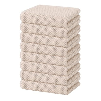 Homaxy 100% Cotton Waffle Weave Kitchen Dish Towels 8-Pack, Beige - color: Beige, size: 13 X 28 - 8 Pack
