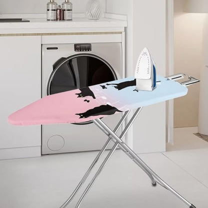 Black Cat Ironing Board Cover and Pad Standard Fits Large Boards 15 x 54 inch Ironing Board Protector Washable - color: Black Cat