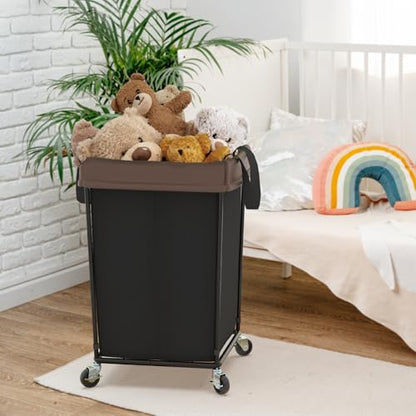 Rolling Laundry Basket with Wheels, Rolling Laundry Hamper with Wheels 2PK - color: Black 2 Pack, size: 160L