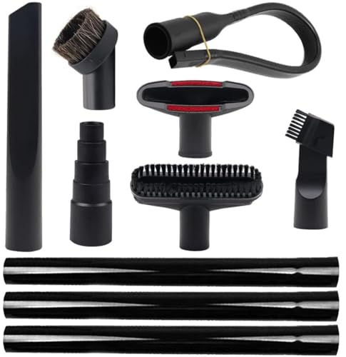 GIB 10Pcs Vacuum Attachments for Shop Vac with Flexible Crevice Tool & Wand - color: Cleaning Set 10