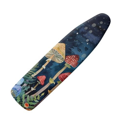 Mushroom Ironing Board Cover Padded with Hook and Loop, Blue Ironing Board Covers with Padding Scorch and Stain Resistant - color: Mushroom