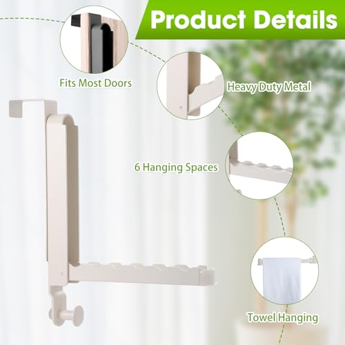 Over The Door Drying Rack, 1 Pack White Foldable Clothes Hanger Doors Hooks - color: Milky White, size: 1 Pack