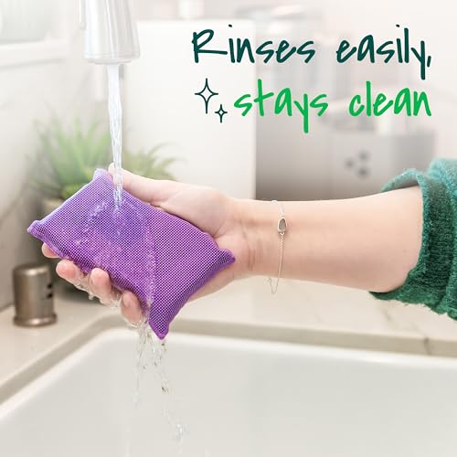 Scotch-Brite Stay Clean Scrubber Pads, Non-Scratch Dish Sponges for Kitchen Cleaning, 12 Count, Rinses Clean, Odor-Resistant, Safe on Non-Stick Cookware, Pots, Pans, and Glassware - size: 12 Pads