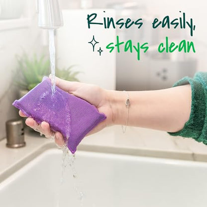 Scotch-Brite Dobie Stay Clean Scrubbers, Non-Scratch Dual-Sided Dish Sponges with Absorbent Cloth Side, Odor Resistant Scrubbing Pads for Dishes and Household Cleaning, 8-Pack - size: 8 Pads