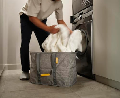 Joseph Joseph Hold-All Max Collapsible 55L/14.5 Gallon Washing Laundry Basket Bag, Durable Fabric, Moisture Resistant, Grey - color: Grey, size: 55L