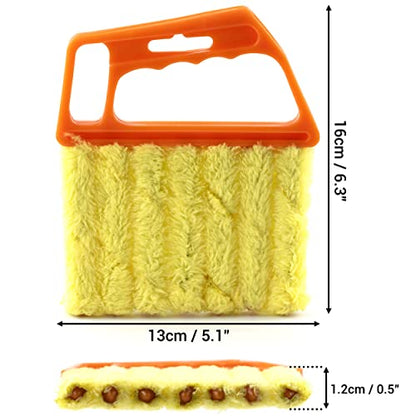 Pack of 2, Blind Cleaner 7 Finger Dusting Cleaner Tool for Window Shutters Venetian Shades Blinds Hand-Held Washable Mini Dust Cleaner Brush Air Conditioner Duster Dirt Cleaner for Housework
