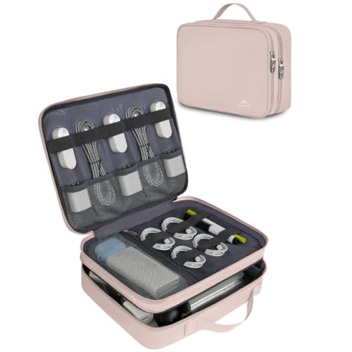 MATEIN Travel Cord Organizer for Women, Large Tech Storage Bag, Soft Pink - color: Pink, size: Large