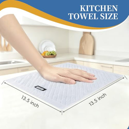 100% Cotton Kitchen Towels Set, 6 Pack Dish Cloths & Dish Towels - size: 13.5×13.5inches
