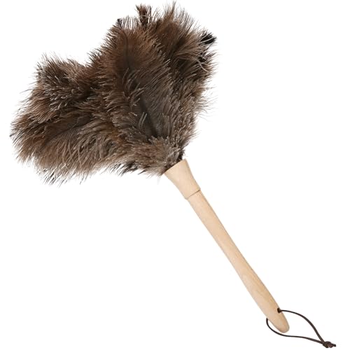 Ostrich Duster Fluffy Natural Feather Dusters with Wooden Handle - color: Natural-c-1pcs