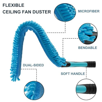 36 Foot High Ceiling Fan, Cobweb Duster with 5-30ft Extension Pole - size: 30ft