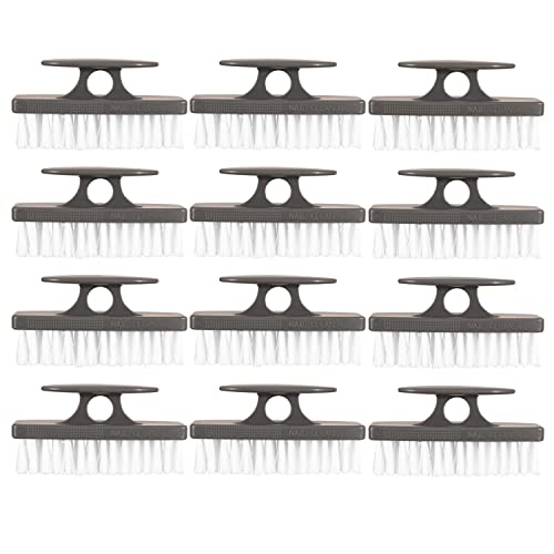 Superio Nail Scrubber Brush - All-Purpose Stiff Cleaning Brush for Hands, Feet, Kitchen & Work - Black, 12 Pack - color: Gray, size: 12 Pack