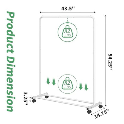Simple Trending Clothes Clothing Garment Rack, Clothes Organizer, White - color: White, size: 14.75"D x 43.5"W x 54.25"H