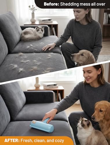 ORDORA Pet Hair Remover Roller, Reusable Lint Roller for Dog and Cat Hair - color: B：blue