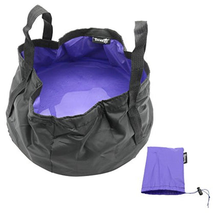TRENDBOX Foldable Wash Basin Sink Water Bag Portable Mini 8.5L for Footbath Camping Hiking Outdoor Durable Design - color: Purple