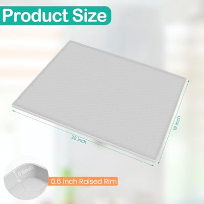 Silicone Under Sink Mat 28"x19", Waterproof Cabinet Liner, LightGrey - color: Light Grey, size: 19"W x 28"L
