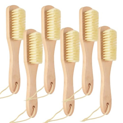6 Pack Wood Laundry Brush Soft Bristle Shoe Stain Remover Brushes