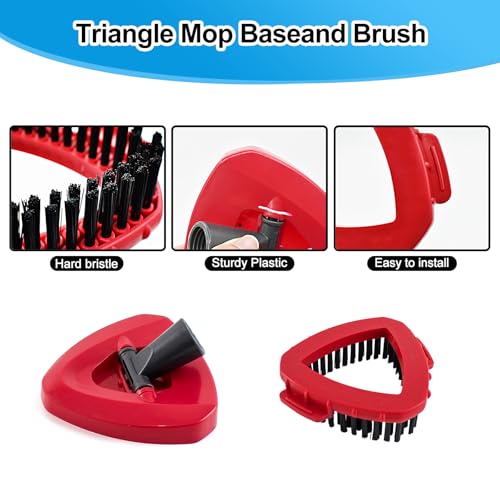 Spin Mop Handle Replacement for Ocedar, Mop Heads Replacements Compatible with RinseClean 2 Tank System,Include 2 Microfiber Mop Replace Heads,4 Section 30-58" Iron Mop Handle,1 Base and 1 Scrub Brush - size: 2 Tank