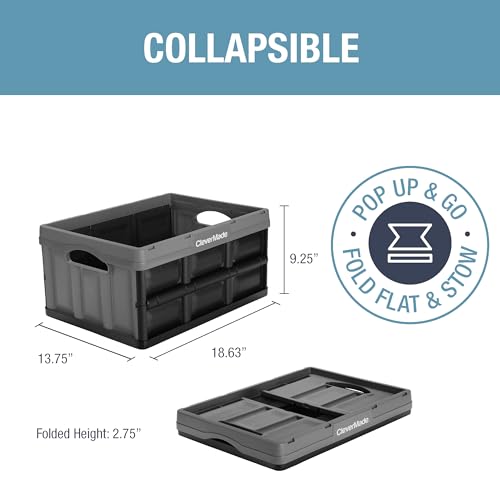 CleverMade Collapsible Storage Bin (100% Recycled) - 32L - Stone (3PK) - color: Stone, size: 32l - 3 Pack