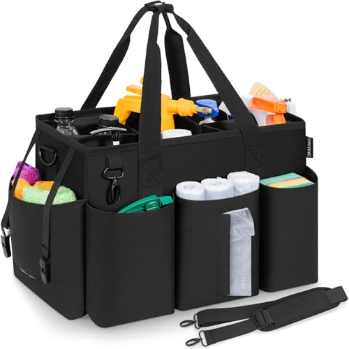 IBVIVIC Wearable Cleaning Caddy Bag for Cleaning Supplies, Black - color: Black