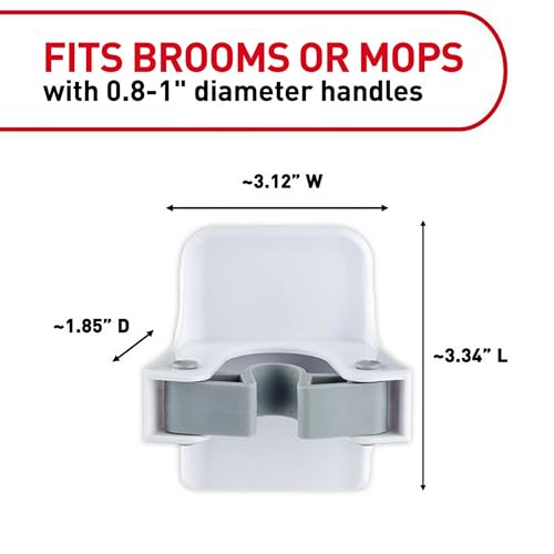 Command Large White Broom Grippers, 2 Broom Grippers, 4 Strips - size: 2 Grippers