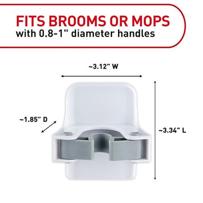 Command Large White Broom Grippers, 2 Broom Grippers, 4 Strips - size: 2 Grippers