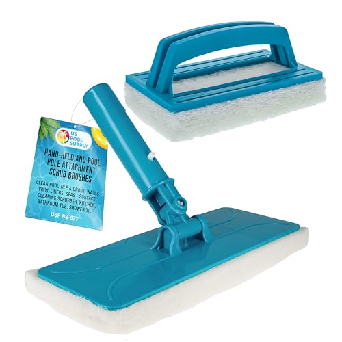U.S. Pool Supply Hand-Held & Pool Pole Attachment Scrub Brushes, Scrubbing - size: 4x11