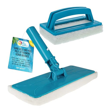 U.S. Pool Supply Hand-Held & Pool Pole Attachment Scrub Brushes, Scrubbing - size: 4x11