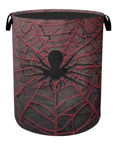 Spider Web Cool Foldable Laundry Hamper - Waterproof Fabric Storage Basket with Handles, Clothes Hampers for Laundry,Bedroom,Dorm - color: Spider Web Cool