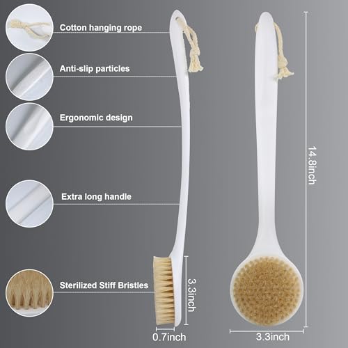 OWIIZI Long Handle Back Scrubber for Shower Bath Brush for Men Women