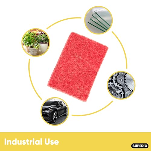 Scouring Pad Non-Scratching Scrubber Non-Scratch Cleaning Scrub Pads Heavy Duty Scouring Pad Reusable Kitchen Scrubbing Pad Pack of 21 Red, by Superio - color: Red, size: 21-pack