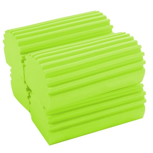 4 Pack Green Damp Duster Cleaning Sponge Brush Set - color: Green