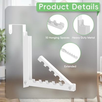 Foldable Over the Door Hooks, Over the Door Hanger for Space Saving - color: White-2