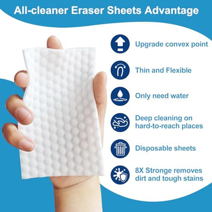 52 PCS Magic Sponge Eraser Sheets,Upgrade Convex Point Melamine Sheets，Disposable Portable Magic Cleaning Eraser Thin Wipes for Kitchenware Bathroom Shoe Sink Car Interiors Hard-to-Reach Places - size: 52 PCS