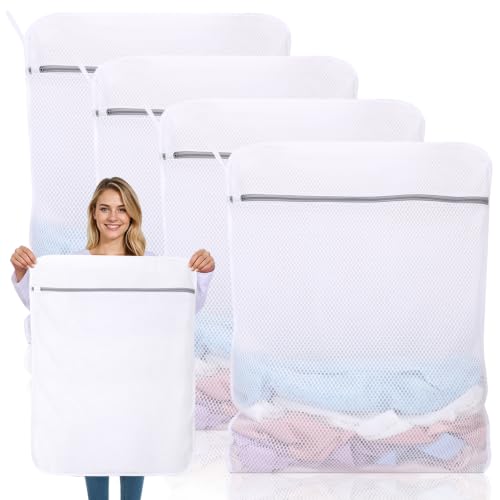 Dntorx 4 Pack XX-Large Mesh Laundry Bags for Delicates, 24 x 32 Inches - size: 4 XX-Large