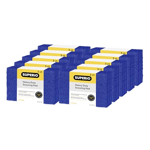 Scouring Pad Non-Scratching Scrubber Non-Scratch Cleaning Scrub Pads Heavy Duty Scouring Pad Reusable Kitchen Scrubbing Pad Pack of 30 Blue, by Superio - color: Blue, size: 30-pack