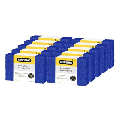 Scouring Pad Non-Scratching Scrubber Non-Scratch Cleaning Scrub Pads Heavy Duty Scouring Pad Reusable Kitchen Scrubbing Pad Pack of 30 Blue, by Superio - color: Blue, size: 30-pack