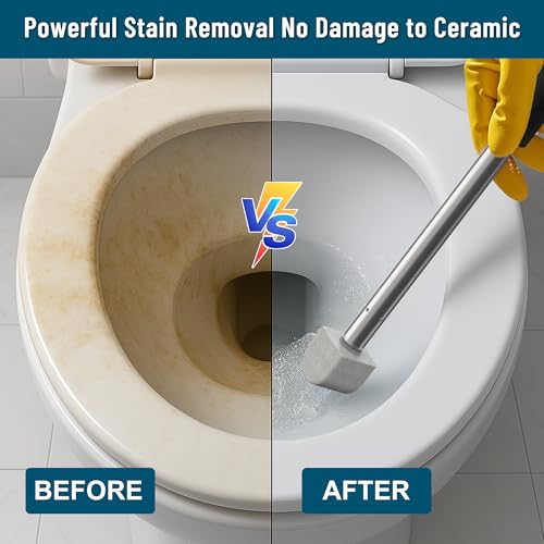 Pumice Toilet Cleaner 17in, Hard Water Stain Remover for Pool & Tub, (1+8) - style: 1handle+8pumice