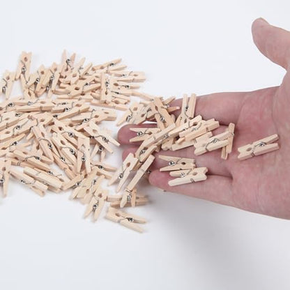 Mini Clothespins for Photos Made of Wood,100PCS for Photos,Arts,Cocktails,Parties