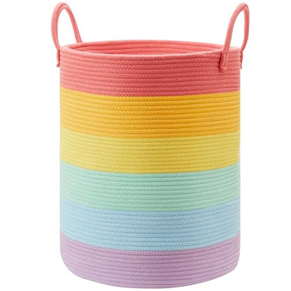 80L Extra Large Rainbow Laundry Hamper Basket for Girls Kids - color: Rainbow, size: Extra Large (80L)