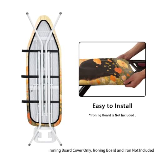 Black Cat Ironing Board Cover and Pad Cover with Padding Standard Size Heat-Resistant Ironing Board with Elastic Edges Iron Boards Covers - color: Black Cat5