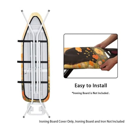 Black Cat Ironing Board Cover and Pad Cover with Padding Standard Size Heat-Resistant Ironing Board with Elastic Edges Iron Boards Covers - color: Black Cat5