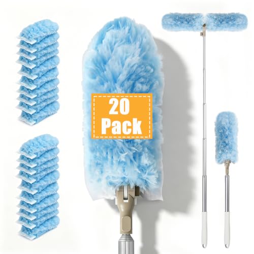 Duster Kit-6 Ft Extendable Handle, 20 Disposable Microfiber Refills