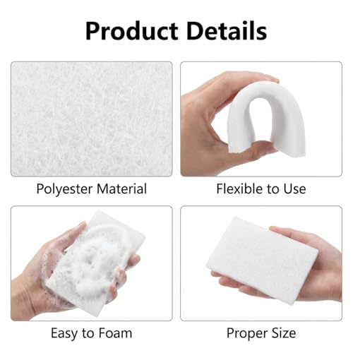 20 PCS Non Woven Scrubbing Pad,4x6 Inch Non Scratch Scouring Pad Light Duty