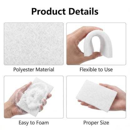 20 PCS Non Woven Scrubbing Pad,4x6 Inch Non Scratch Scouring Pad Light Duty