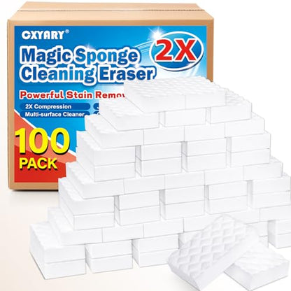 100Pack 2X Magic Sponges Cleaning Eraser, Density Stronger Melamine Sponge - size: 100