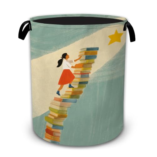 Dream Stairway Large Clothes Hamper, Portable Collapsible Laundry Basket with Handles, Freestanding Storage Bin for Bedroom Bathroom Dorm Laundry Room - color: Dream Stairway