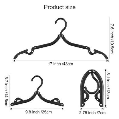 Foldable Travel Hangers,Essentials for Laundry,Portable and Collapsible with Hook,Essentials for Cruise Ship,Vacation,Camping,RV,Road Trip,Hotel,Business Travel, Student Apartment 20 PCS (Black) - color: Black